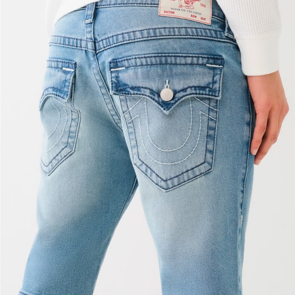 True Religion Light Blue Boyfriend Jeans